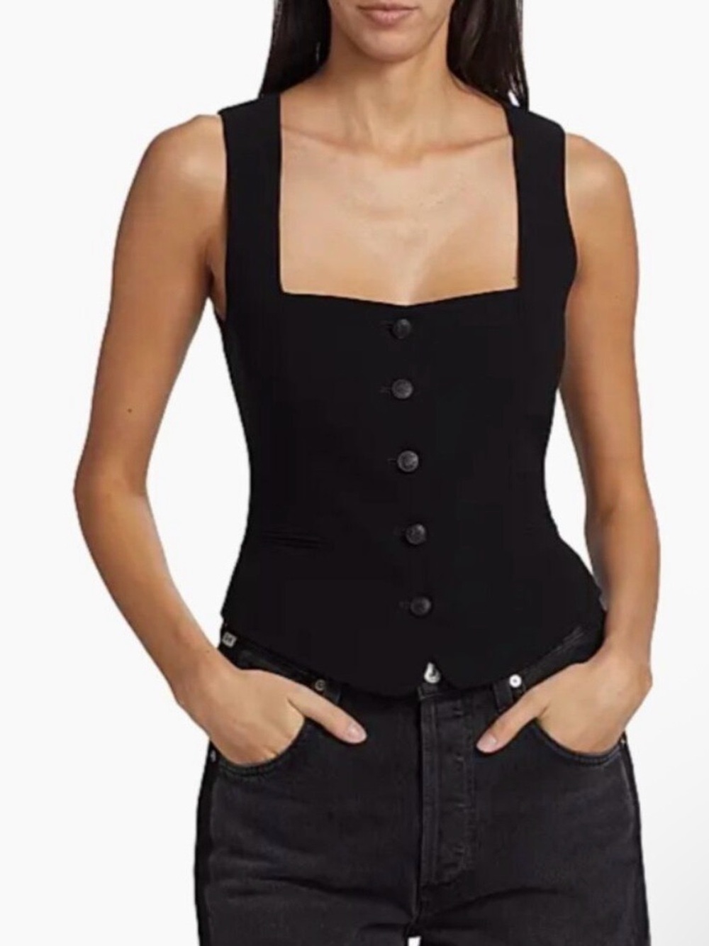 Rag & Bone Women’s Black Mariana Crepe Vest Size 2 NWT